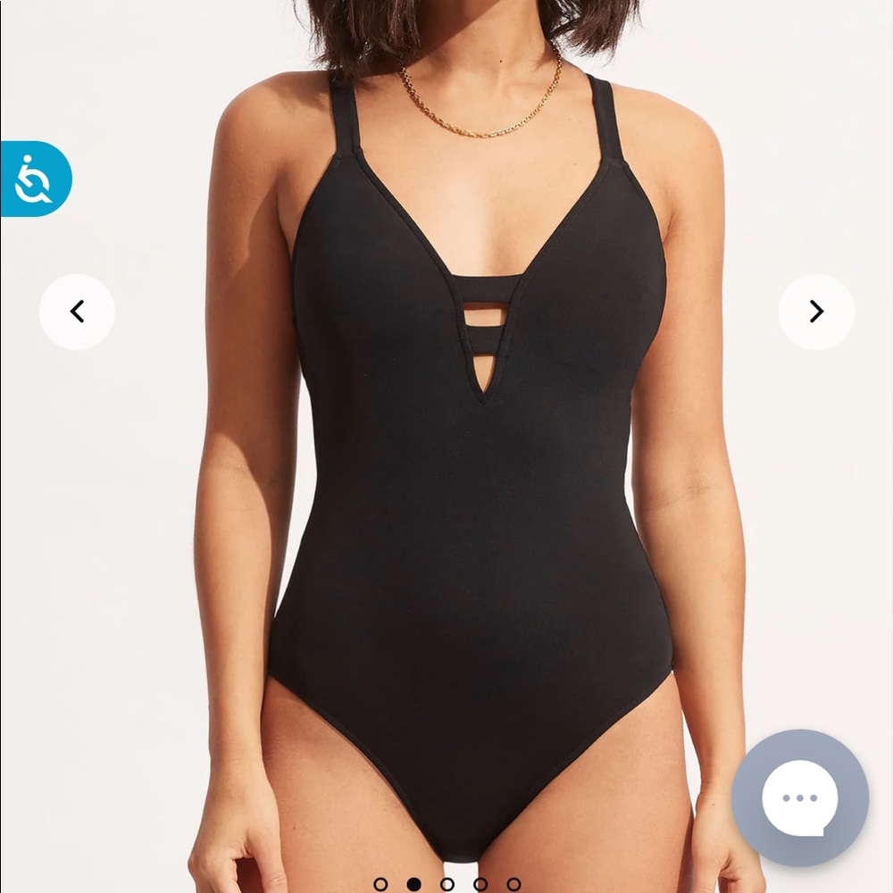 Seafolly Collective Deep V One Piece - Black